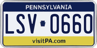 PA license plate LSV0660