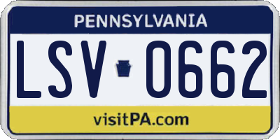PA license plate LSV0662
