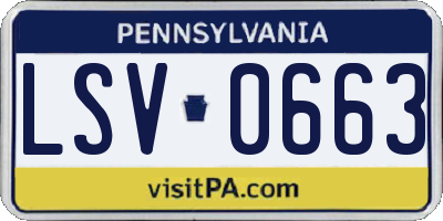 PA license plate LSV0663
