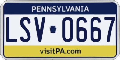 PA license plate LSV0667