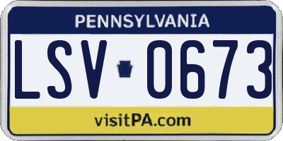 PA license plate LSV0673