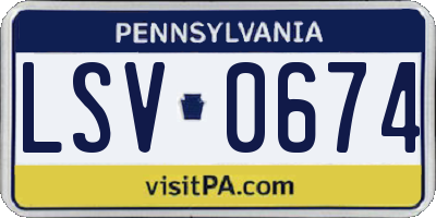PA license plate LSV0674