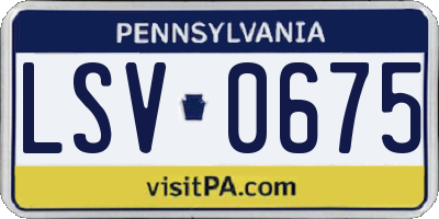 PA license plate LSV0675