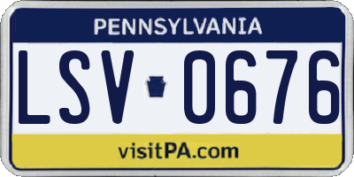 PA license plate LSV0676
