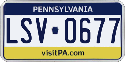 PA license plate LSV0677