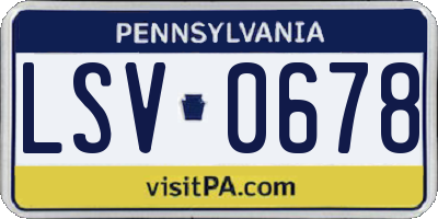PA license plate LSV0678