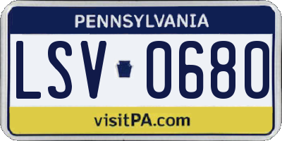 PA license plate LSV0680