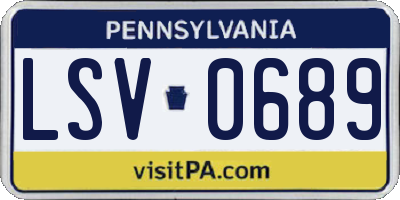 PA license plate LSV0689
