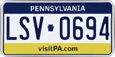 PA license plate LSV0694