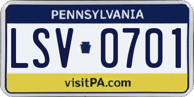 PA license plate LSV0701