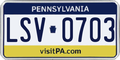 PA license plate LSV0703