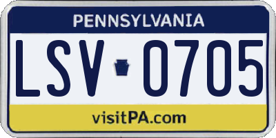 PA license plate LSV0705