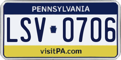 PA license plate LSV0706