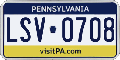 PA license plate LSV0708