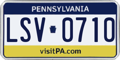PA license plate LSV0710