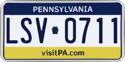 PA license plate LSV0711