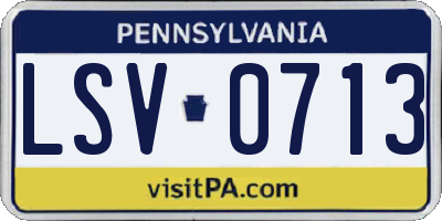 PA license plate LSV0713