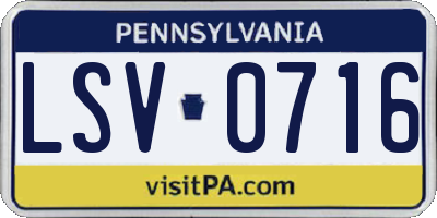 PA license plate LSV0716