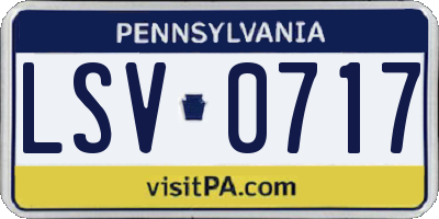 PA license plate LSV0717