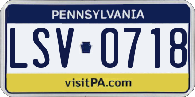 PA license plate LSV0718