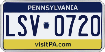 PA license plate LSV0720