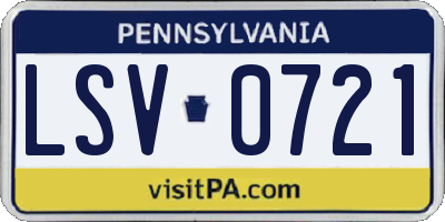 PA license plate LSV0721