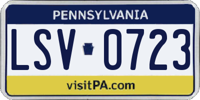 PA license plate LSV0723