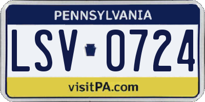 PA license plate LSV0724