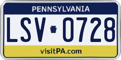 PA license plate LSV0728