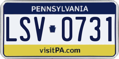PA license plate LSV0731