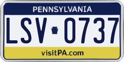 PA license plate LSV0737