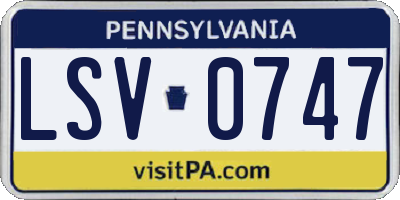PA license plate LSV0747