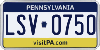 PA license plate LSV0750