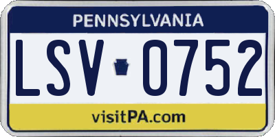 PA license plate LSV0752