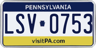 PA license plate LSV0753