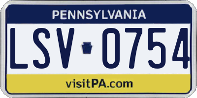 PA license plate LSV0754