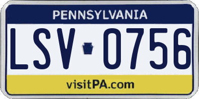 PA license plate LSV0756