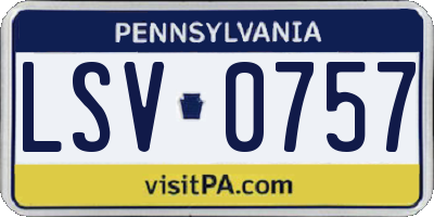 PA license plate LSV0757