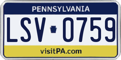 PA license plate LSV0759