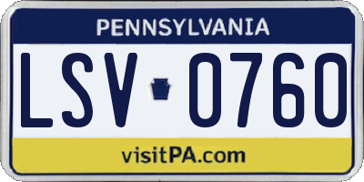 PA license plate LSV0760