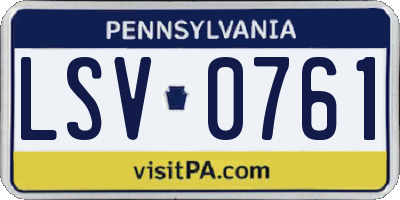 PA license plate LSV0761