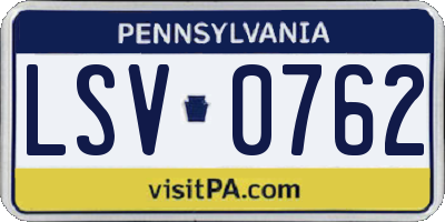 PA license plate LSV0762