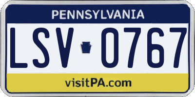 PA license plate LSV0767
