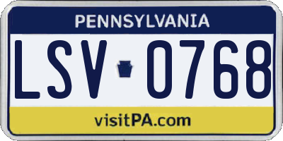 PA license plate LSV0768