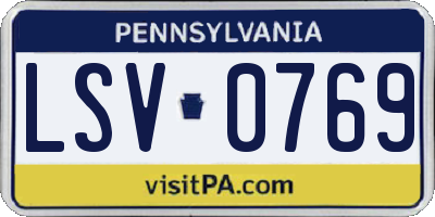 PA license plate LSV0769