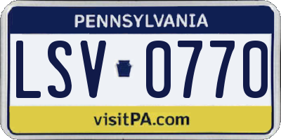 PA license plate LSV0770