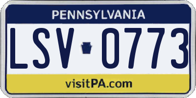 PA license plate LSV0773