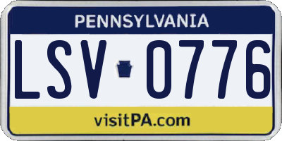 PA license plate LSV0776