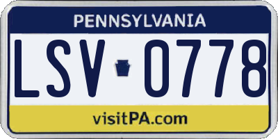PA license plate LSV0778