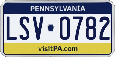 PA license plate LSV0782